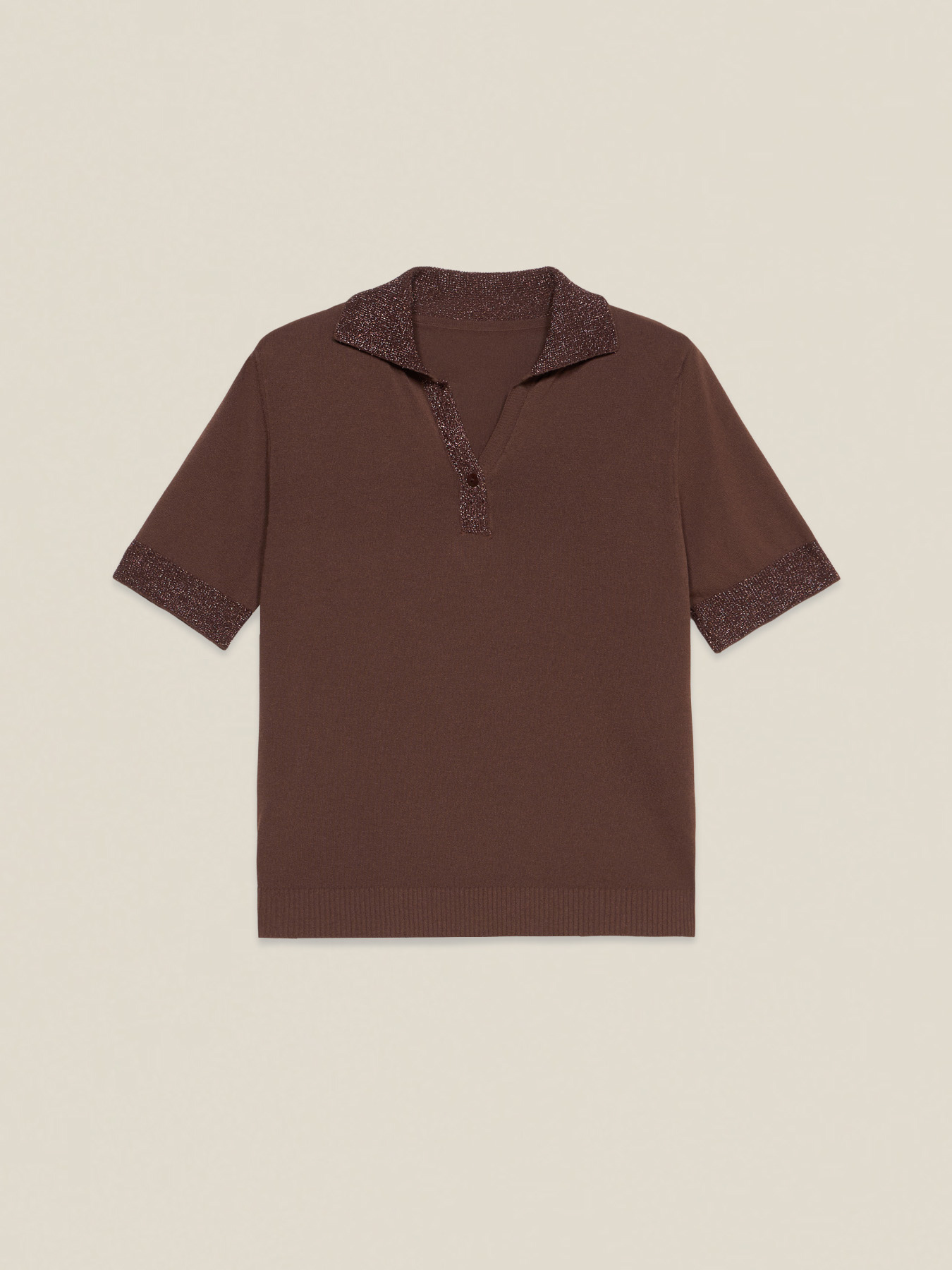 Polo shirt with lurex trim image number 5