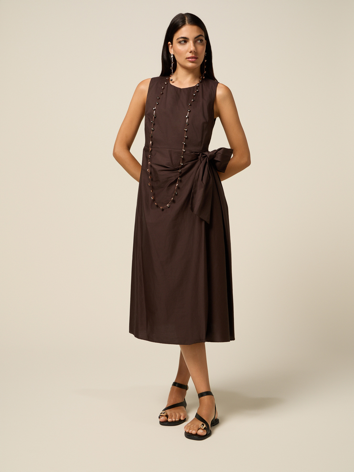Robe midi avec n&oelig;ud lat&eacute;ral image number 0