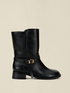 Biker boots with strap and metal buckle image number 1