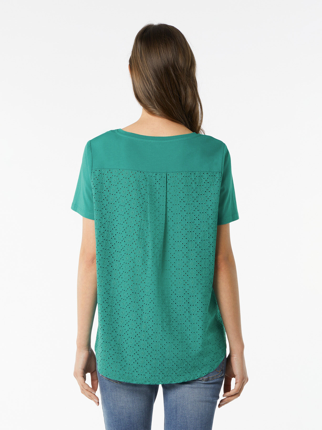 Broderie anglaise T-shirt with embroidery image number 1