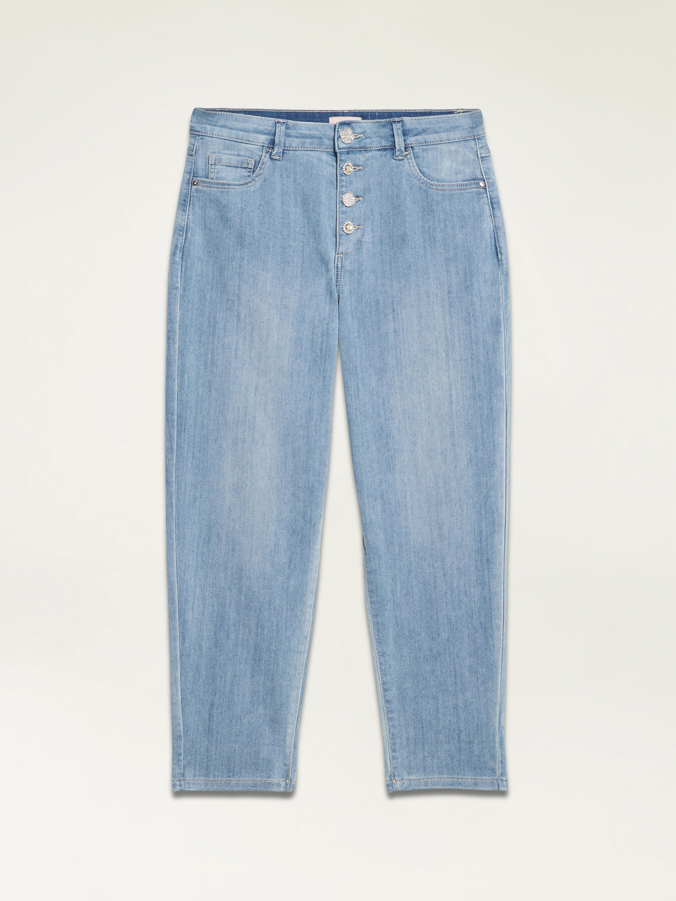 Jeans boyfit con bottoni gioiello image number 4