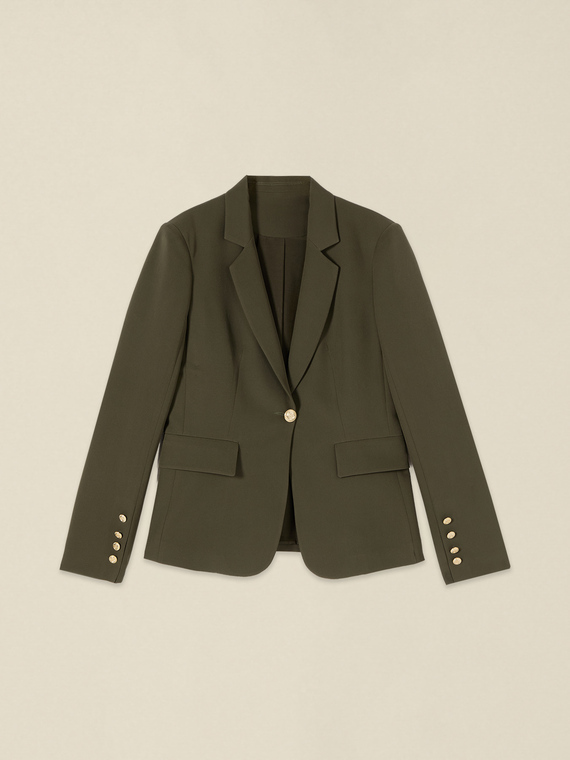Single-breasted blazer with gold-tone buttons