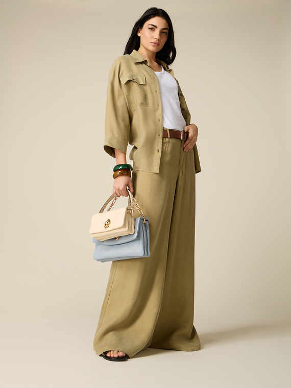 Palazzo pants in cupro blend fabric