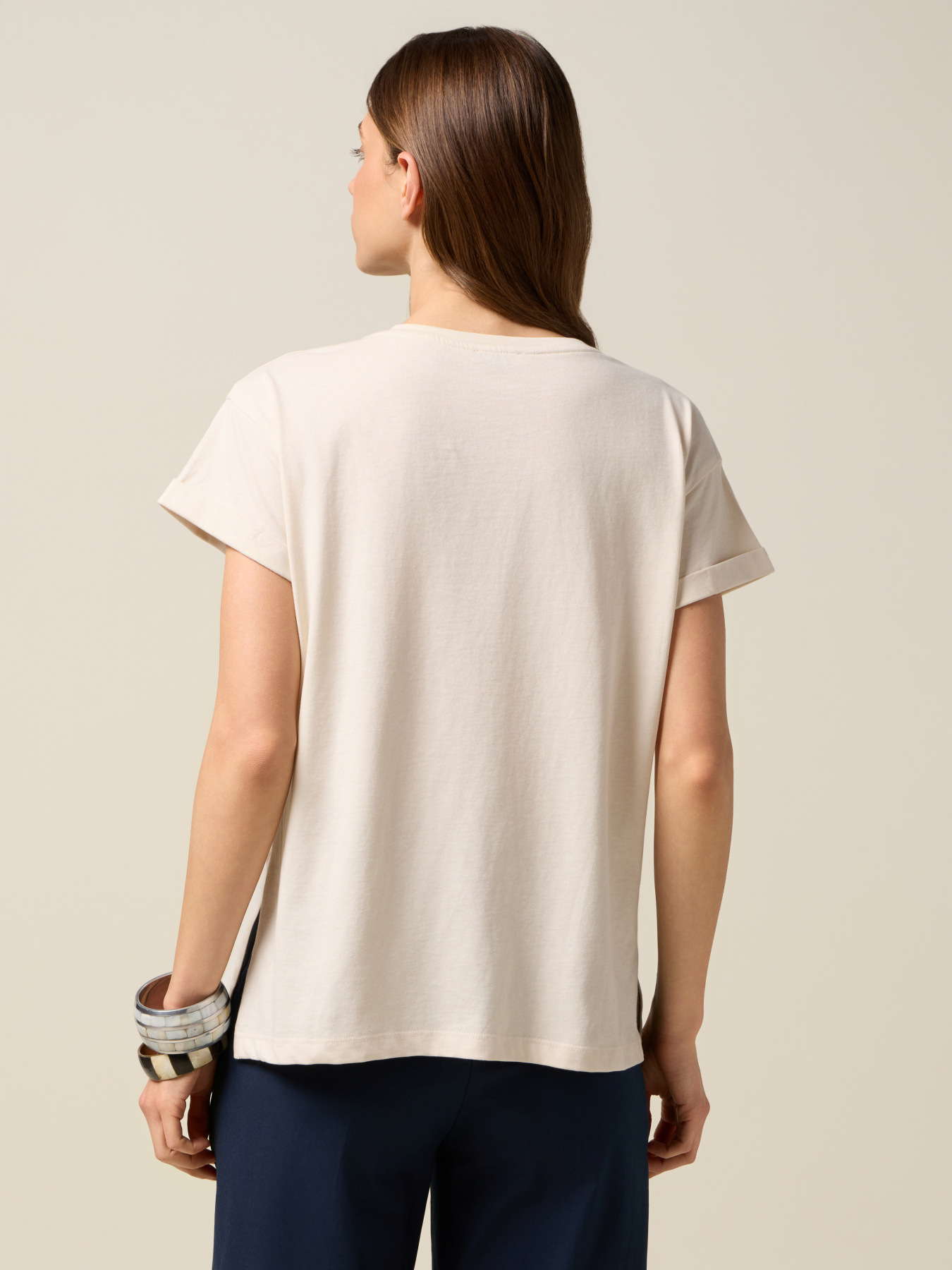 Tricou cu broderie cu pietre image number 1