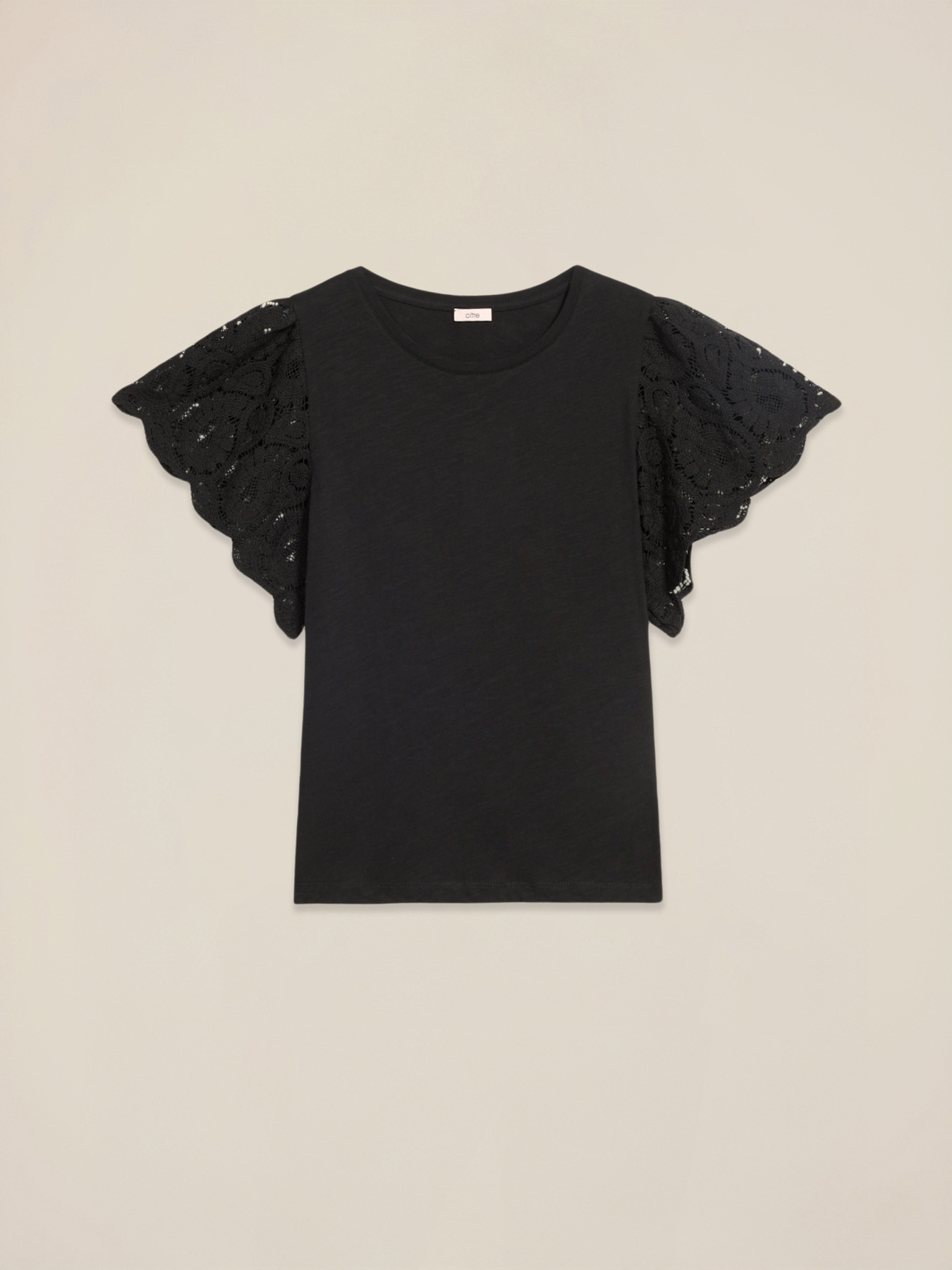 T-shirt with lace sleeves image number 3