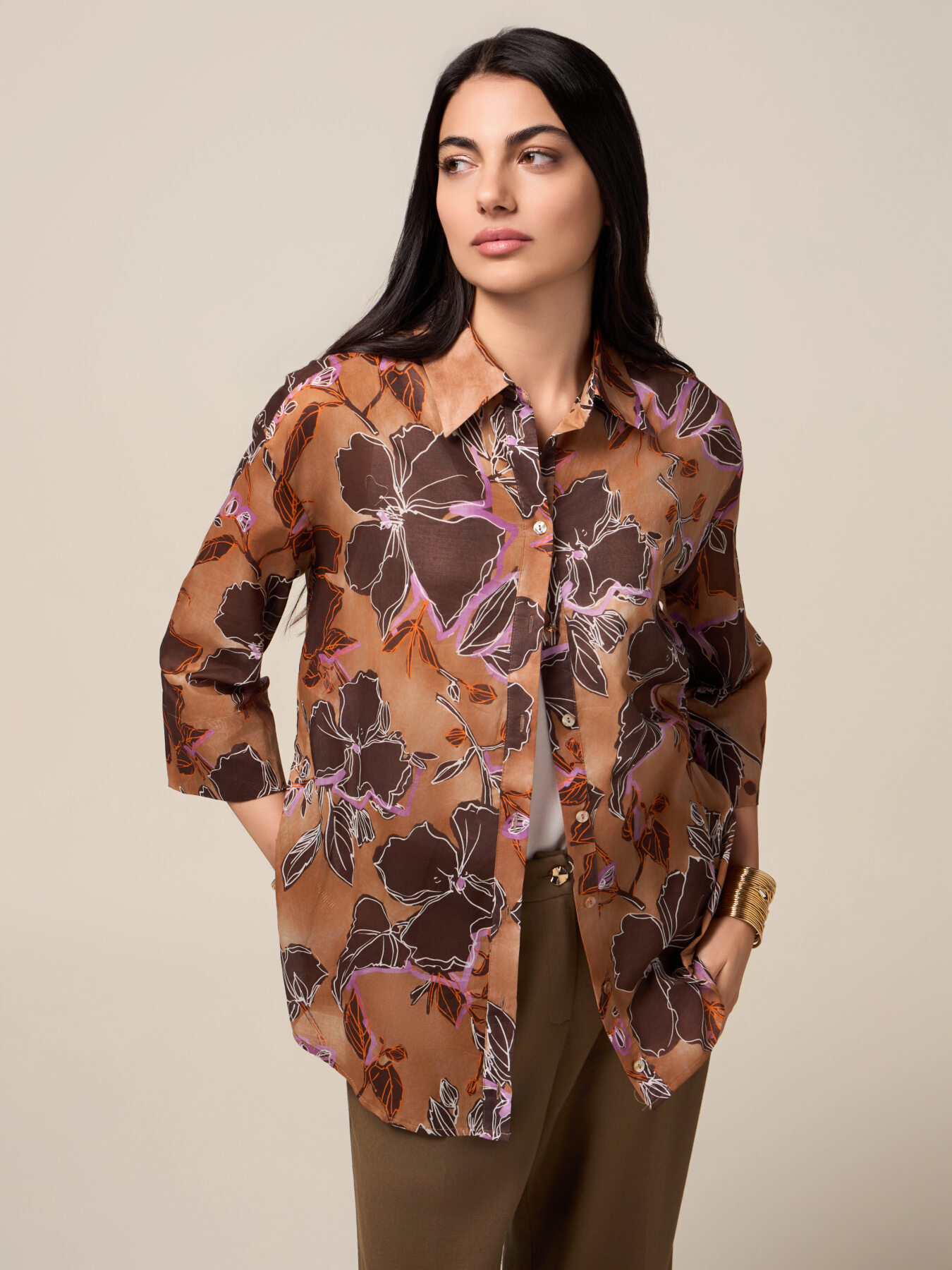 Baumwollhemd mit Muster image number 0