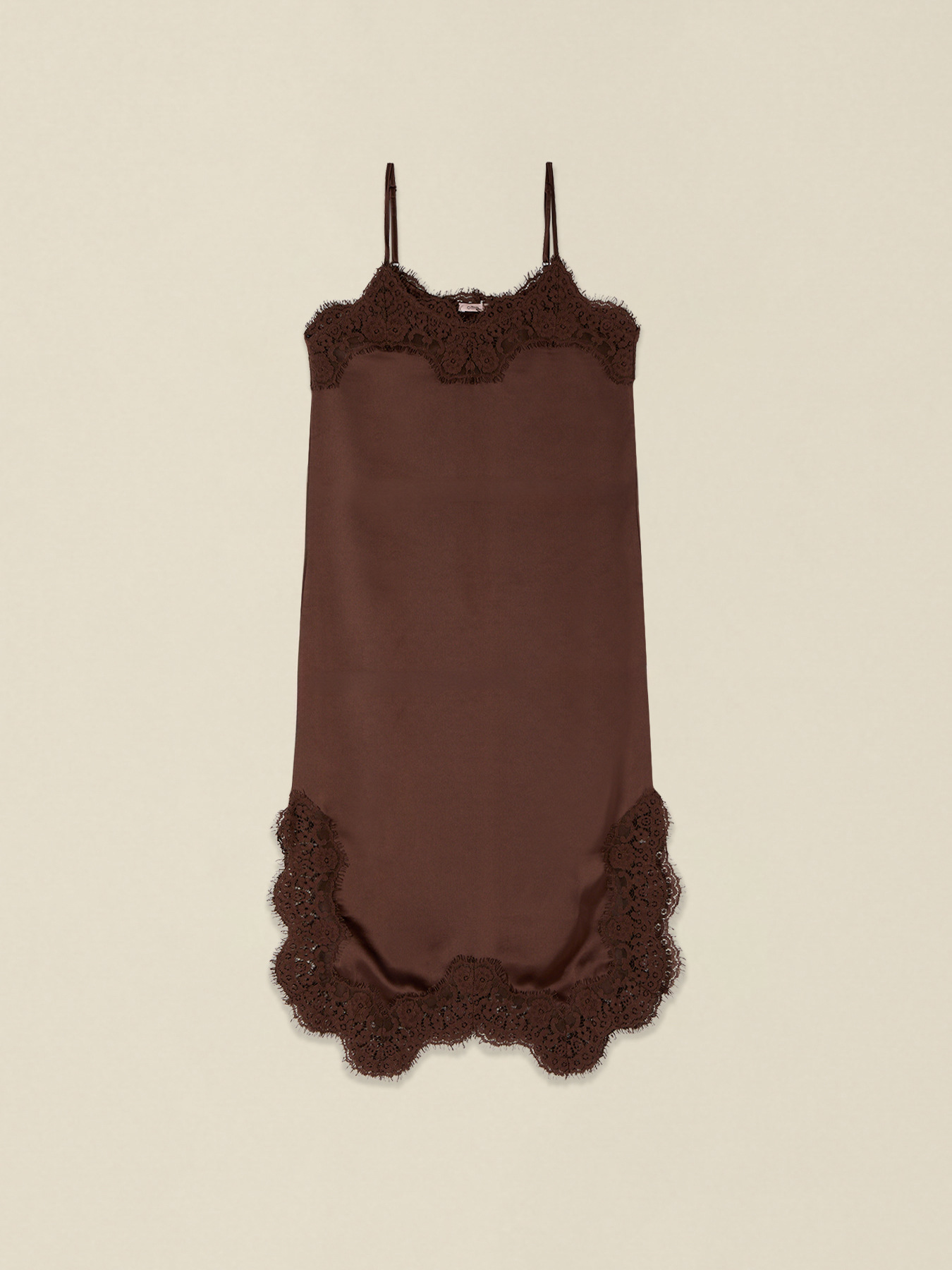 Satin dress with lace image number 3