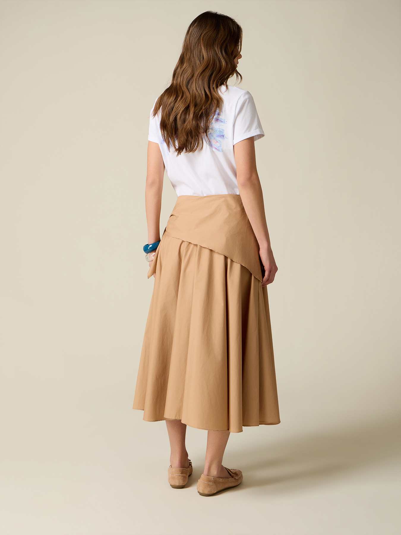 Falda en A de popel&iacute;n con nudo image number 1