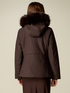 Smooth down jacket with hood and faux fur trim image number 1