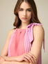 Vestito lungo pliss&eacute; colour block image number 2