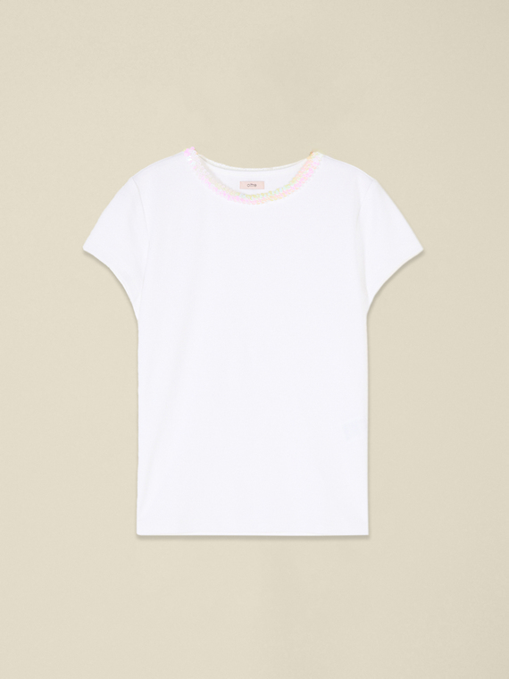 T-shirt avec d&eacute;tail paillettes
