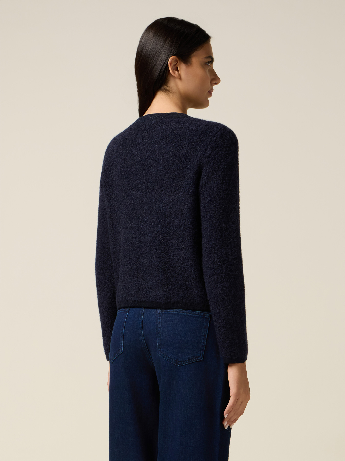 Cardigan corto effetto giacca image number 1