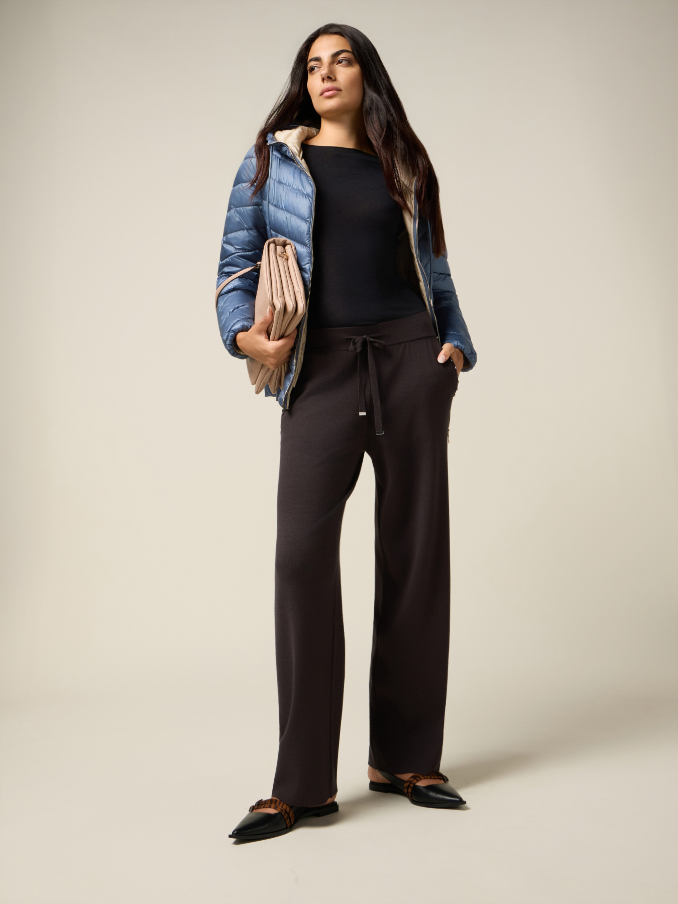 Pantalon en maille avec boutons-pression image number 0