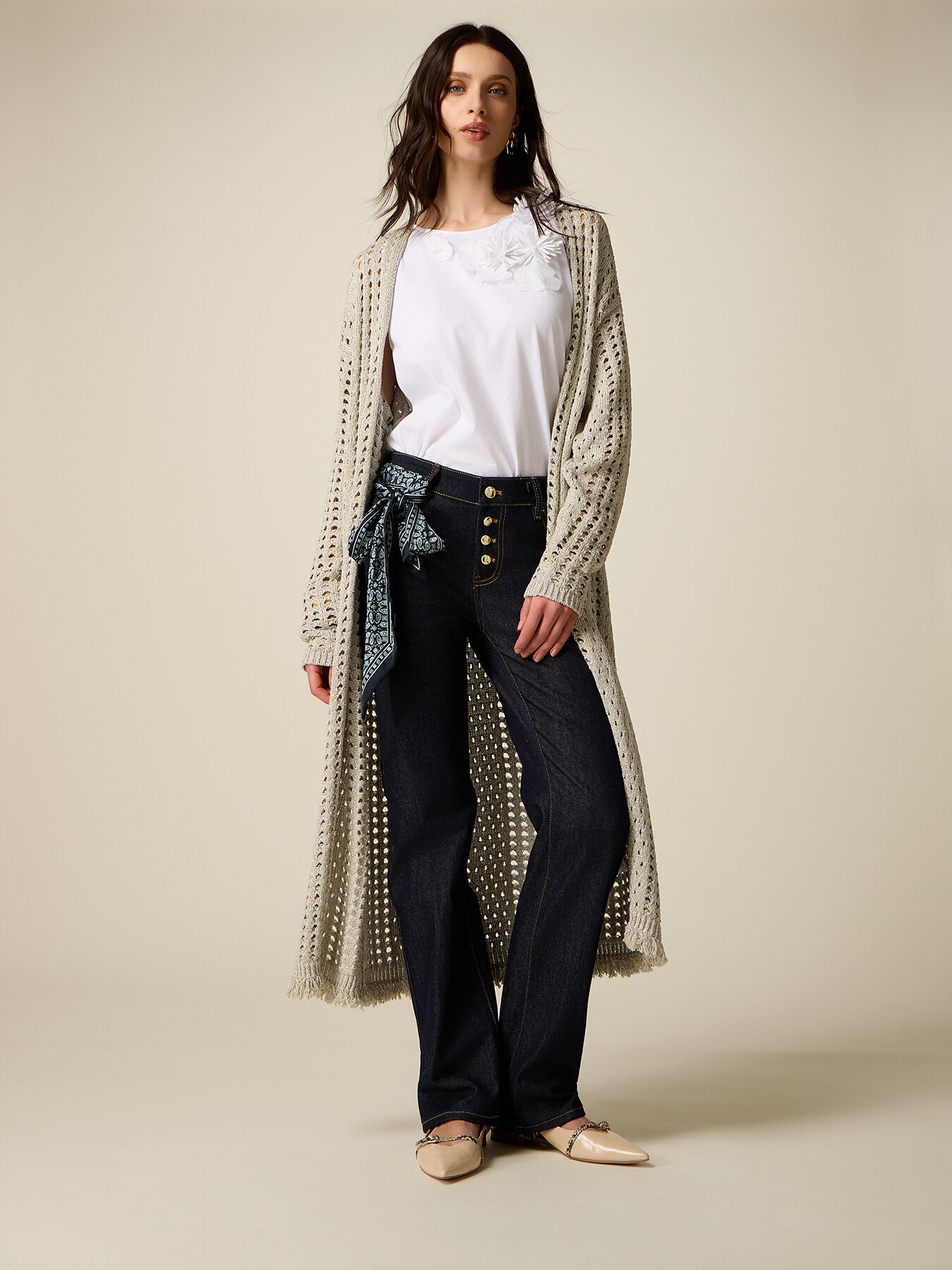 Regular jeans with waist scarf image number 0