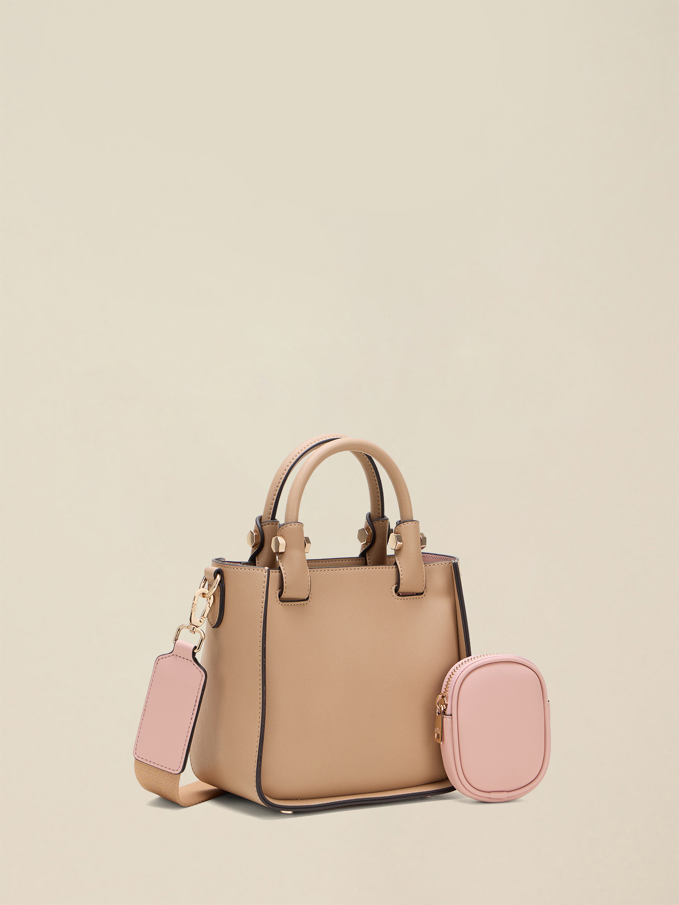 Mini barrel bag with pouch and shoulder strap image number 4