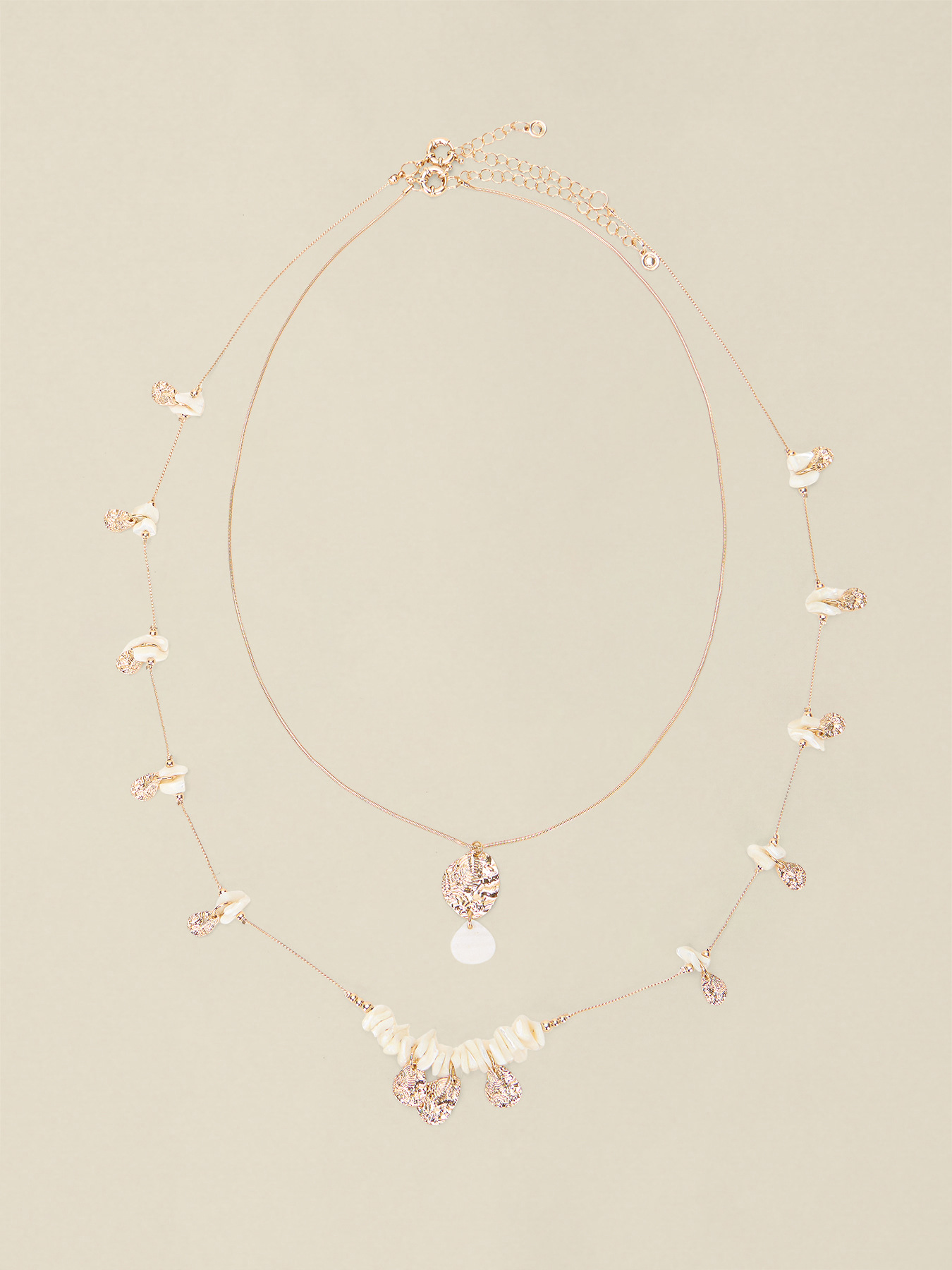 Doppelte Halskette mit Steinen image number 1