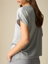 Dual-fabric t-shirt with crystals image number 2