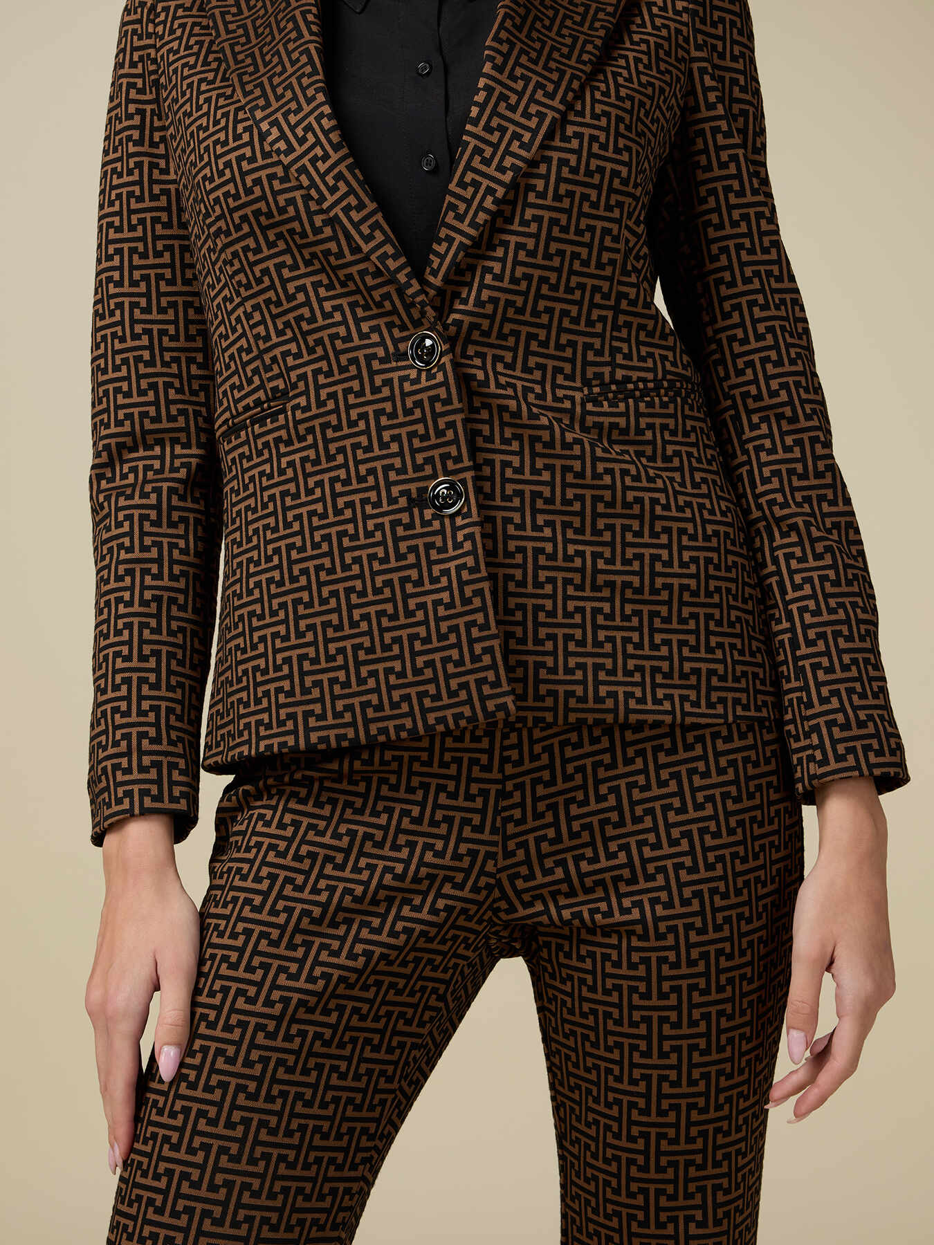 Blazer din jerseu jacard image number 2