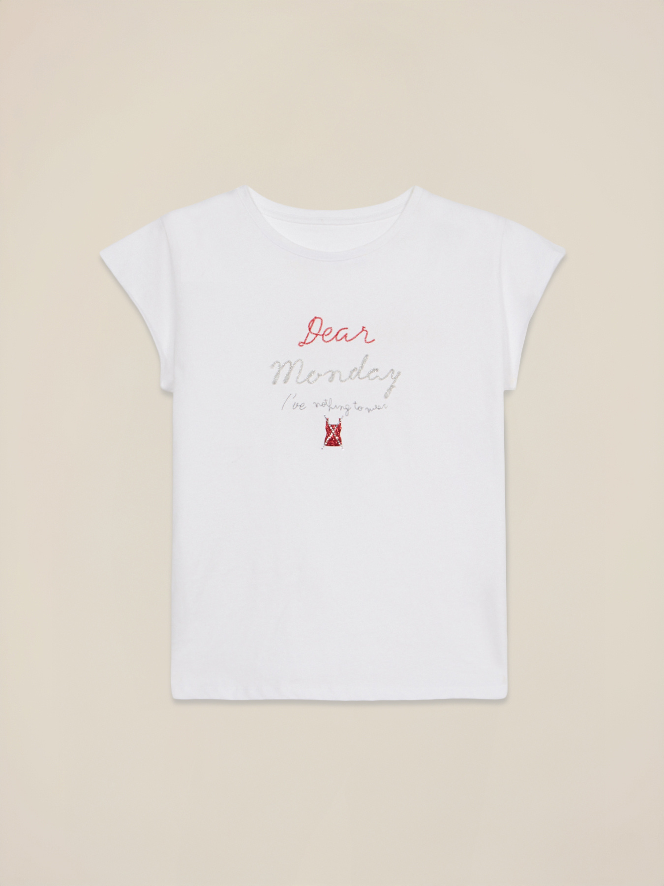 T-shirt with embroidered lettering image number 3