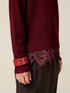 Crew neck sweater with lace trim image number 2