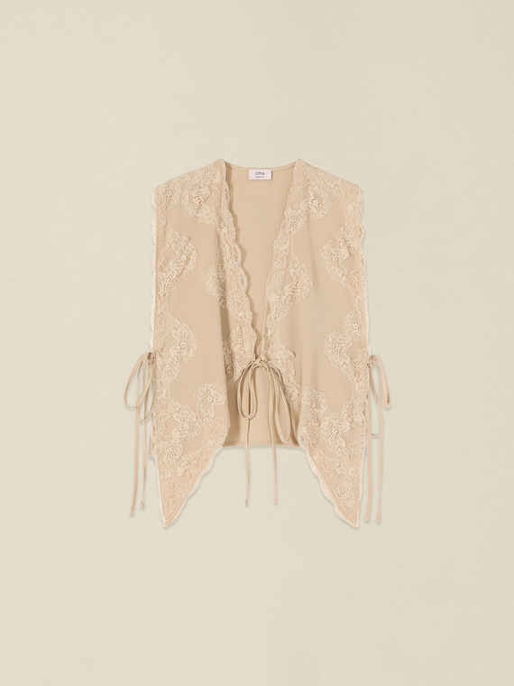 Gilet asimmetrico in pizzo