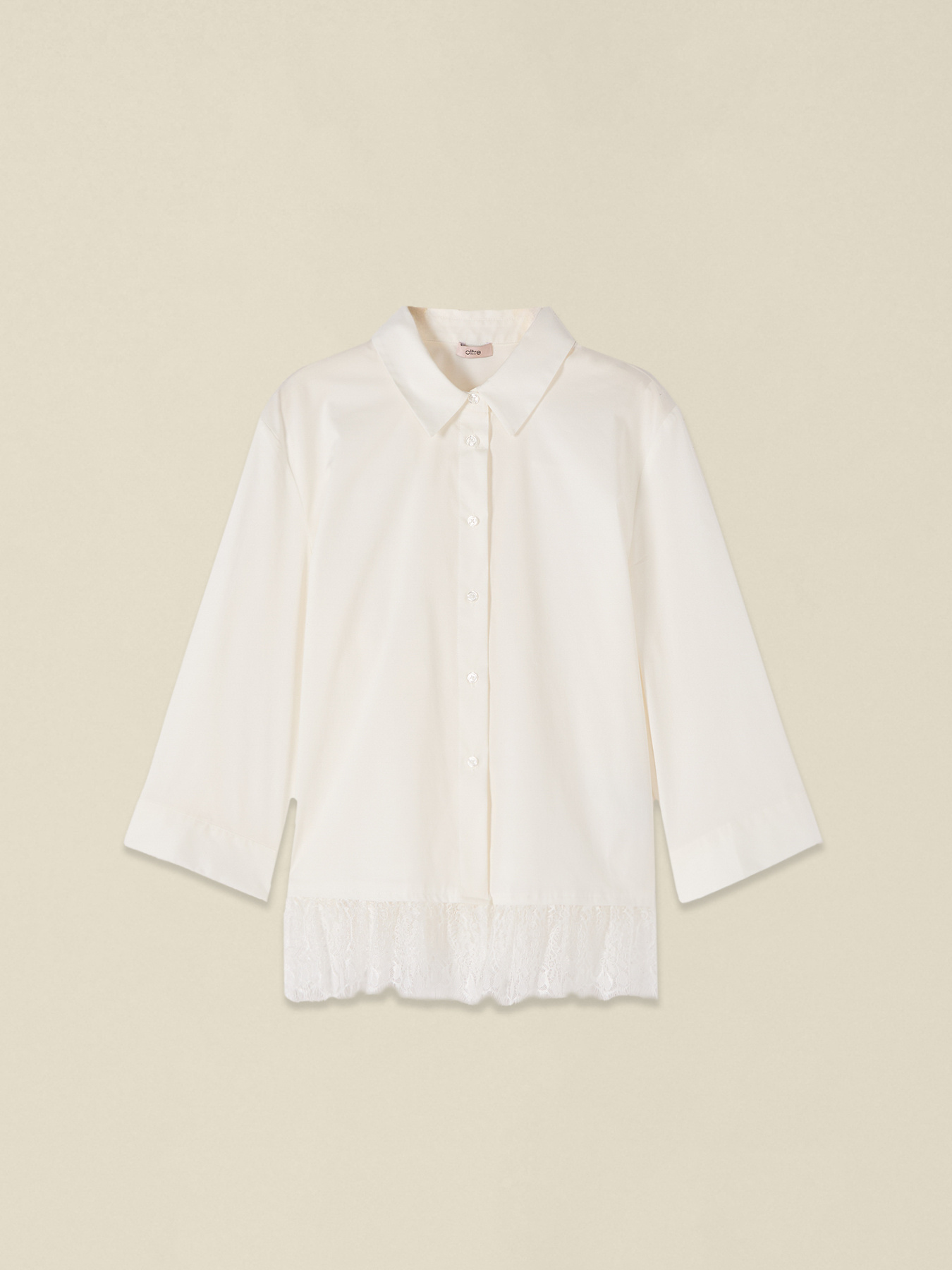 Shirt with lace ruffle image number 3