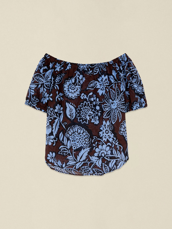 Blusa off-shoulder in cotone
