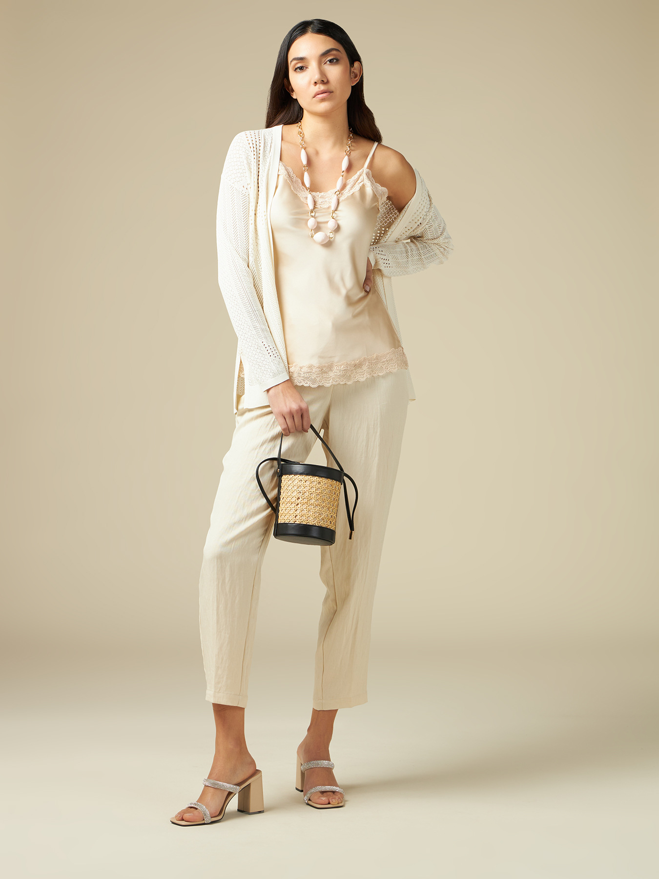 Cardigan lungo traforato image number 3