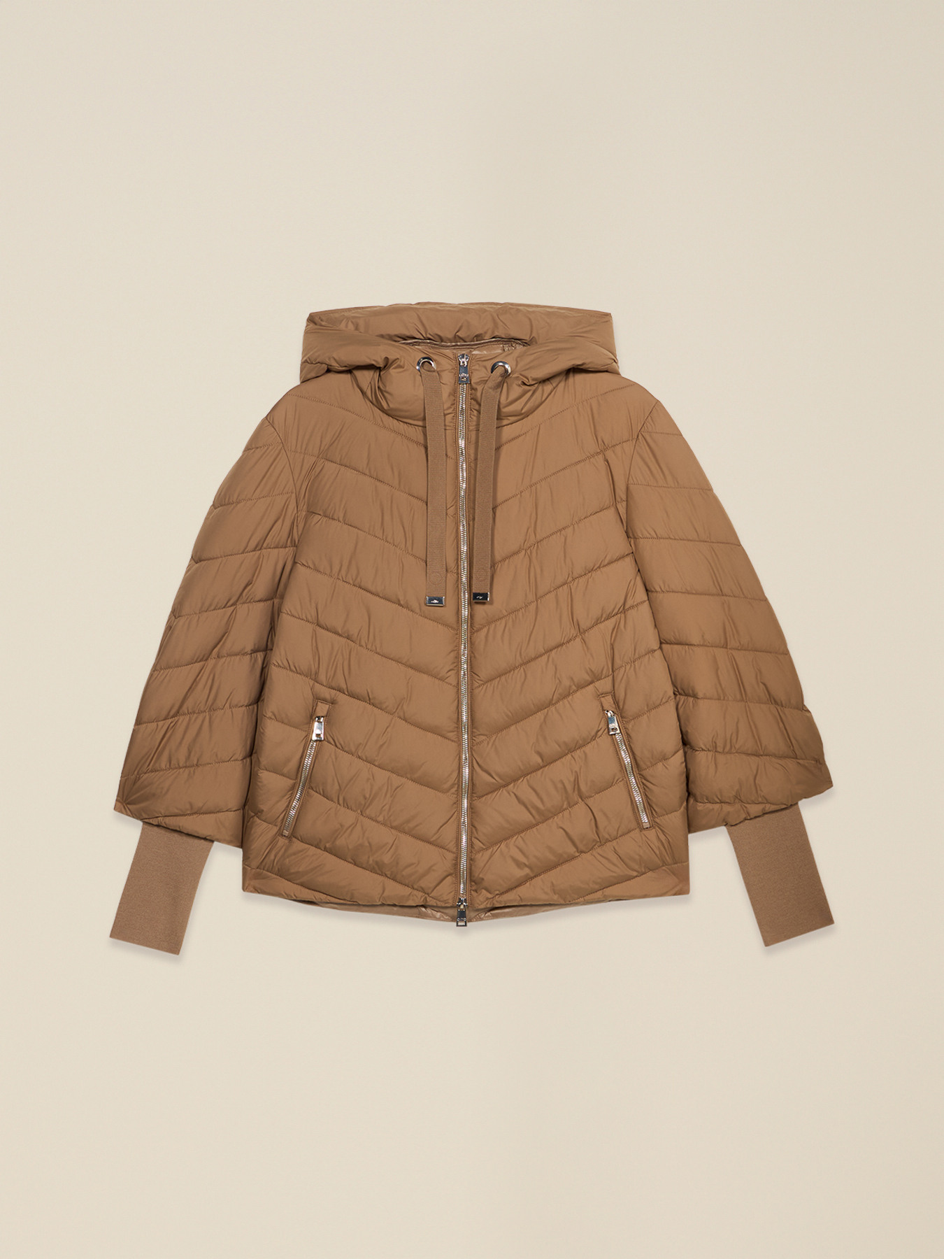 Down jacket with ribbed cuffs image number 0