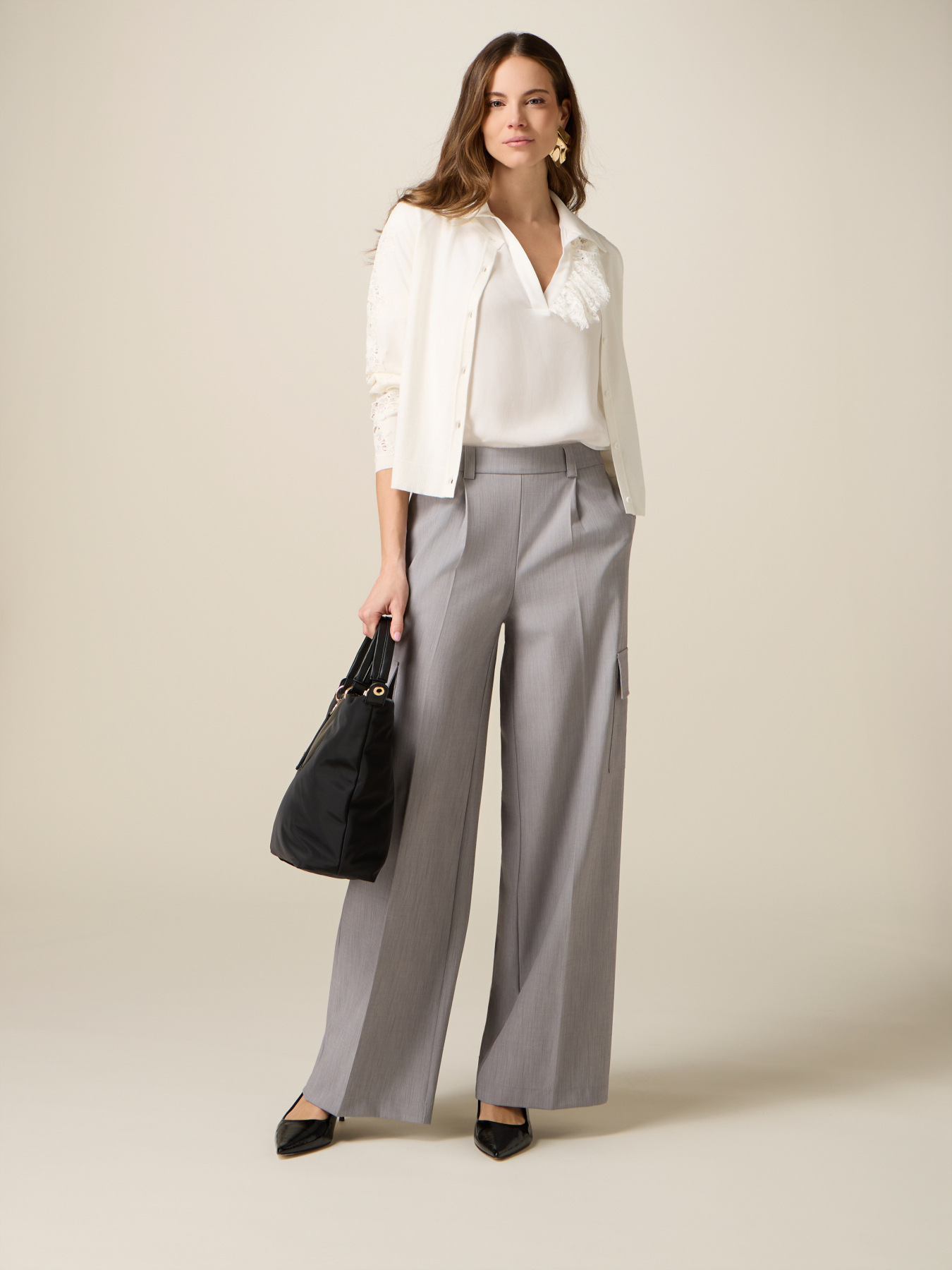 Pantalon cargo palazzo image number 0