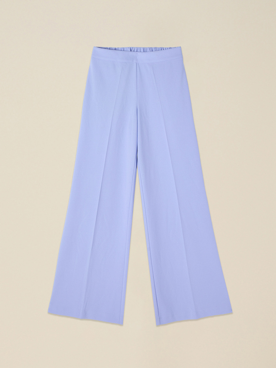 Wide-leg palazzo pants in crepe fabric