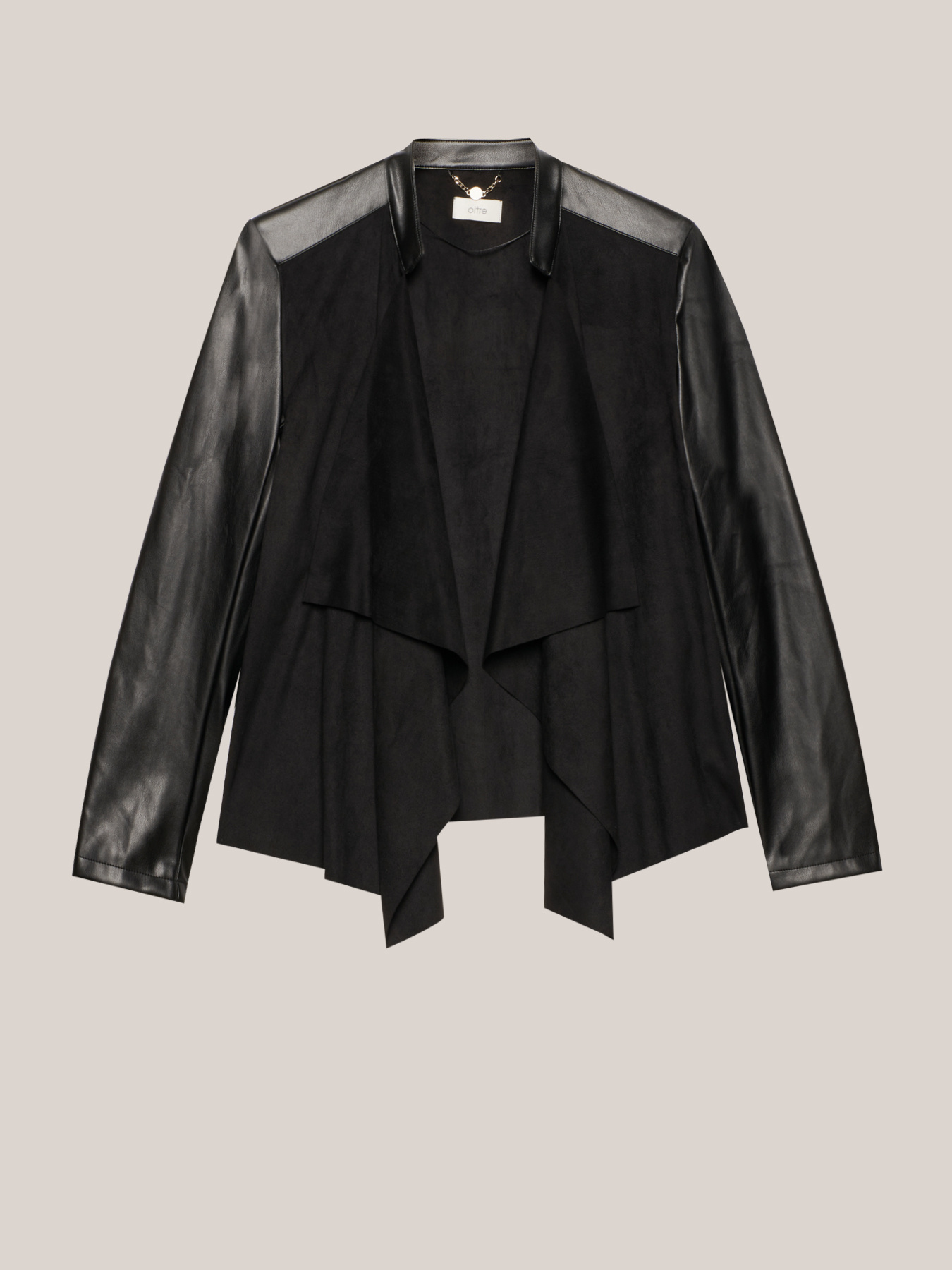 Veste bi-mati&egrave;re effet cuir image number 4