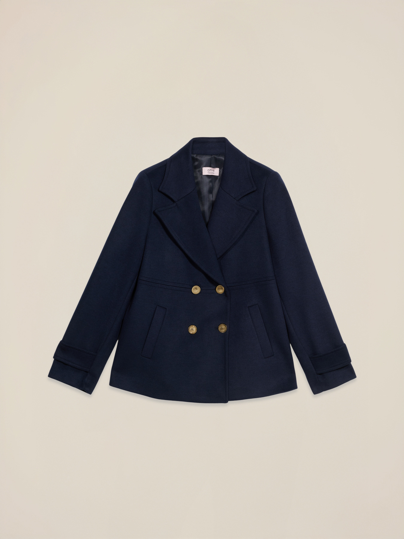 Double-breasted coat in drap image number 0