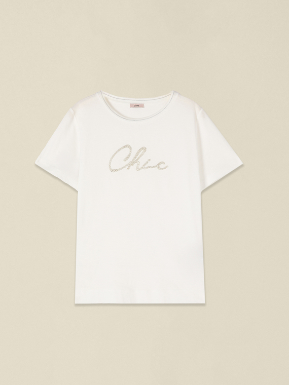 T-shirt avec broderie lettrage