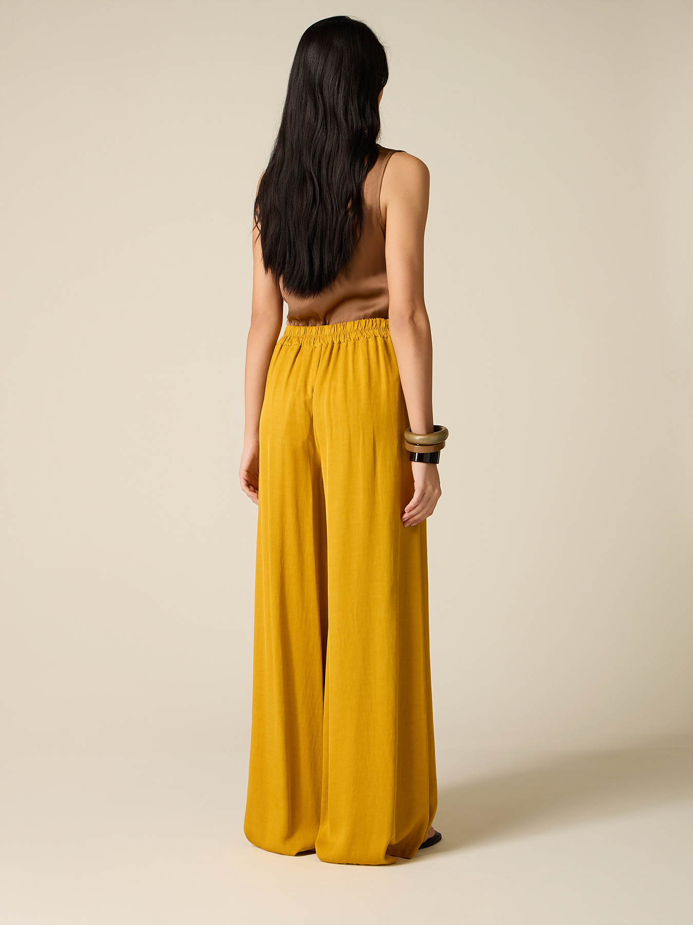 Wide-leg linen blend trousers image number 2