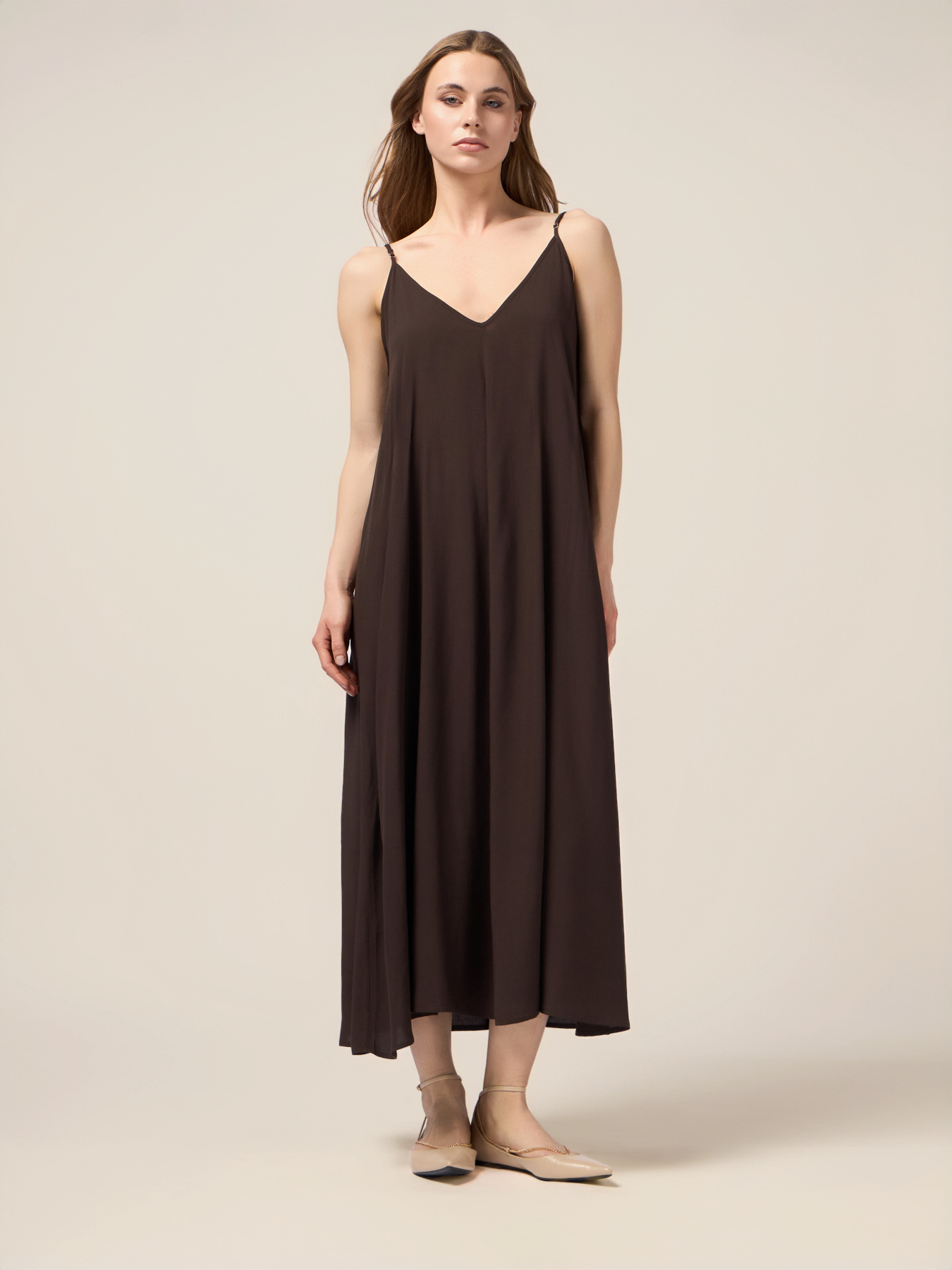 Vestito lungo in viscosa image number 0