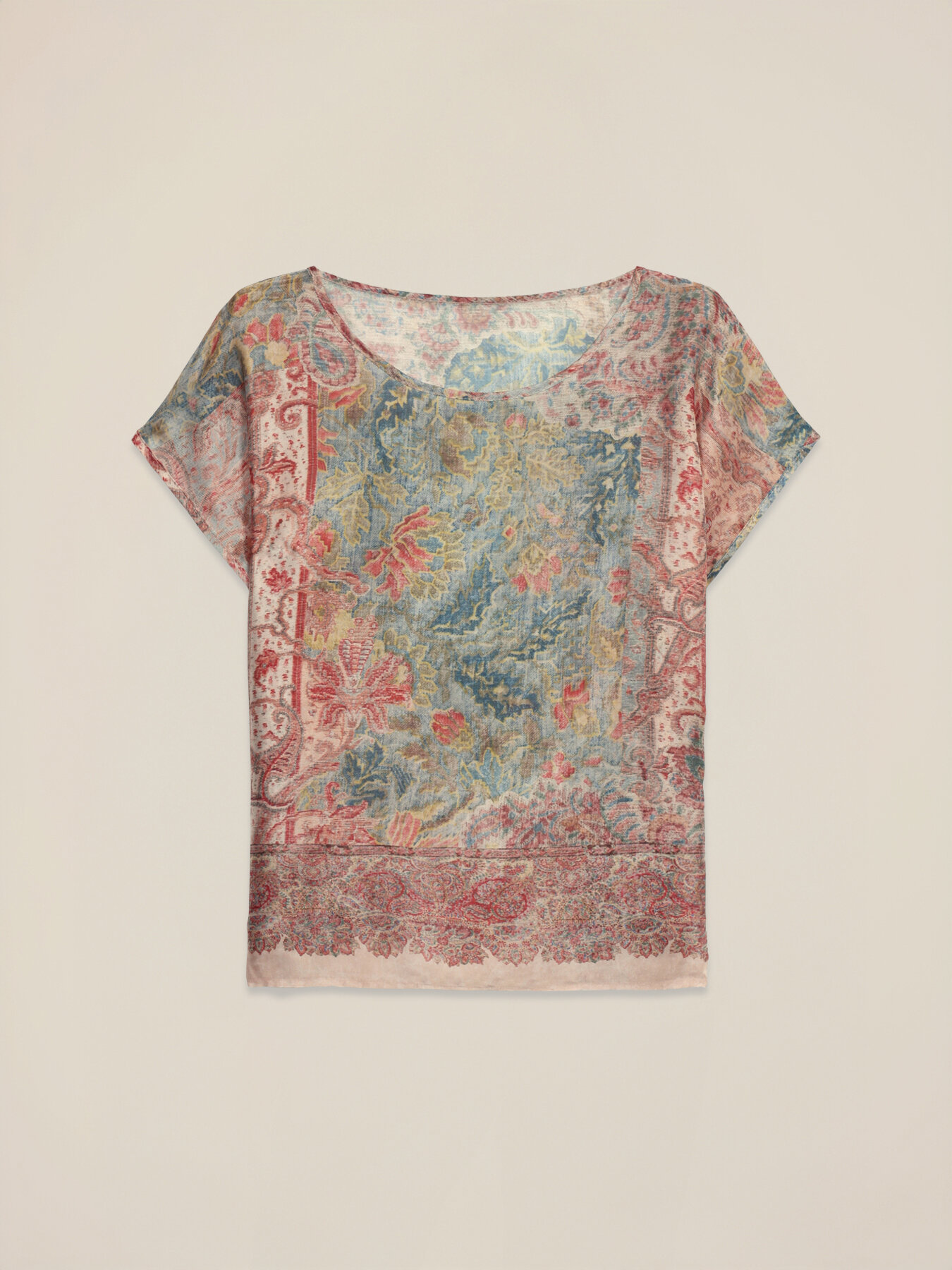 Patterned satin blouse image number 4