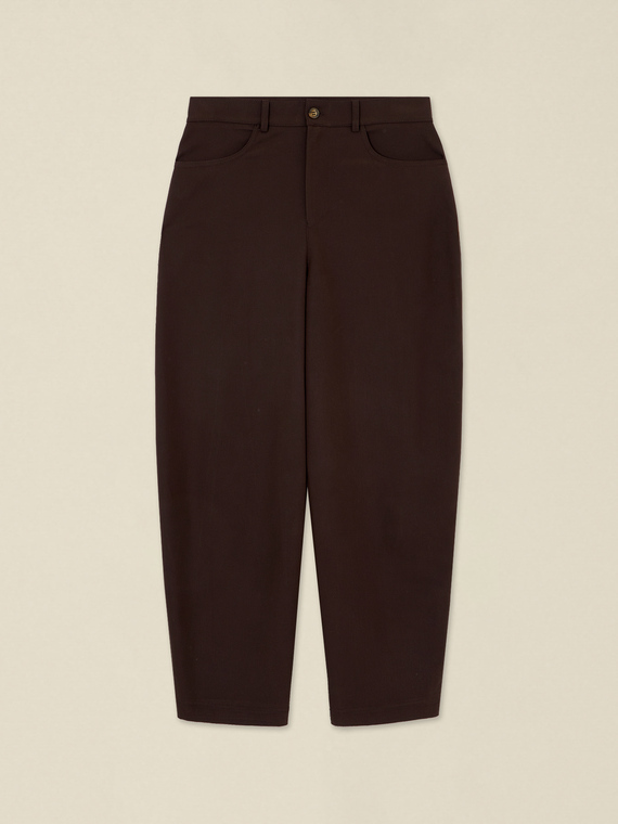Pantaloni carrot din twill