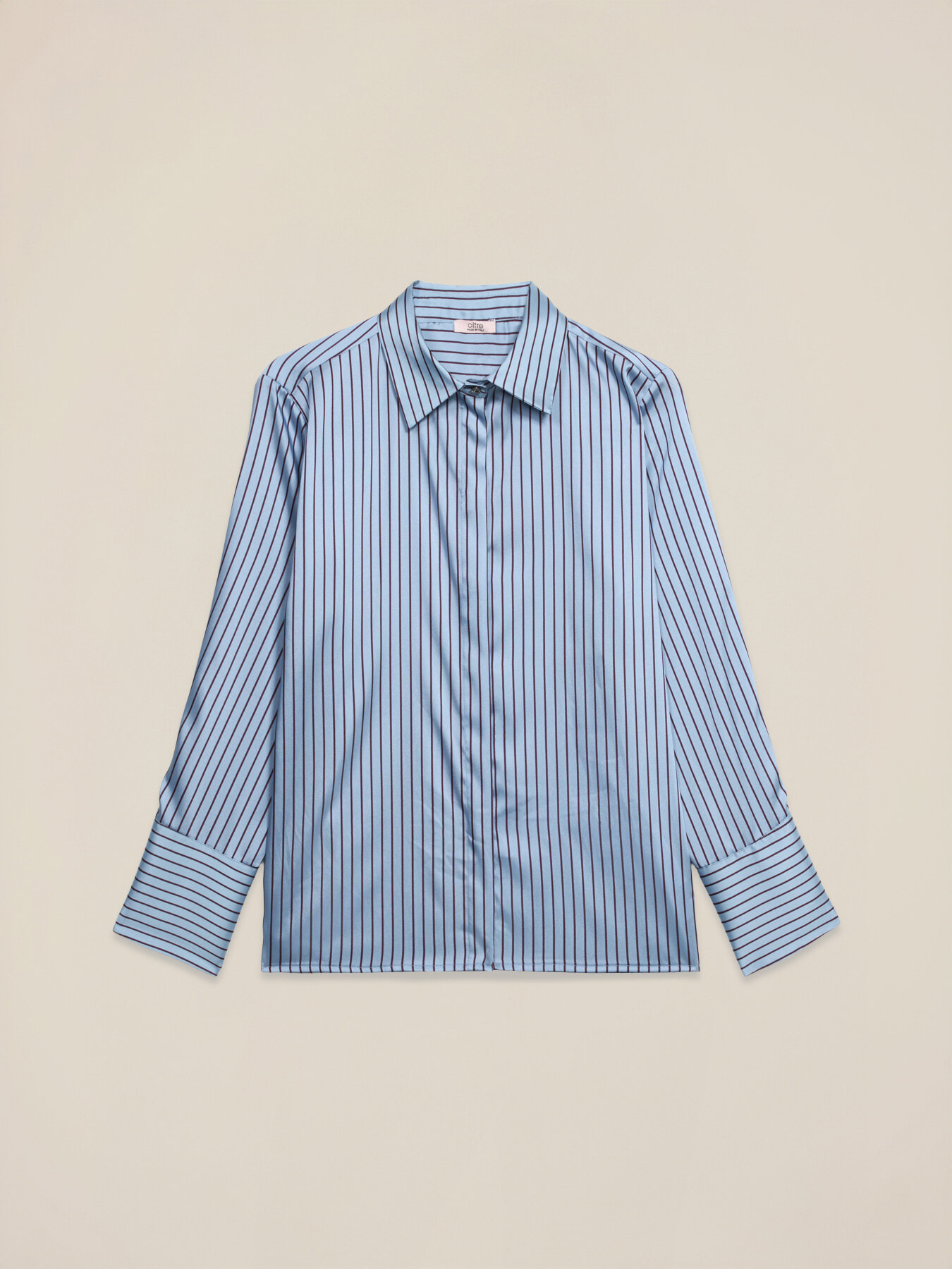 Camicia in raso a righe image number 4