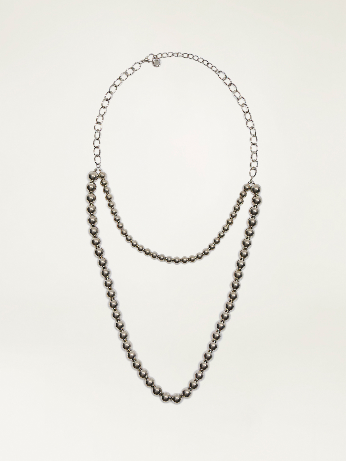 Collier double avec boule en m&eacute;tal image number 1