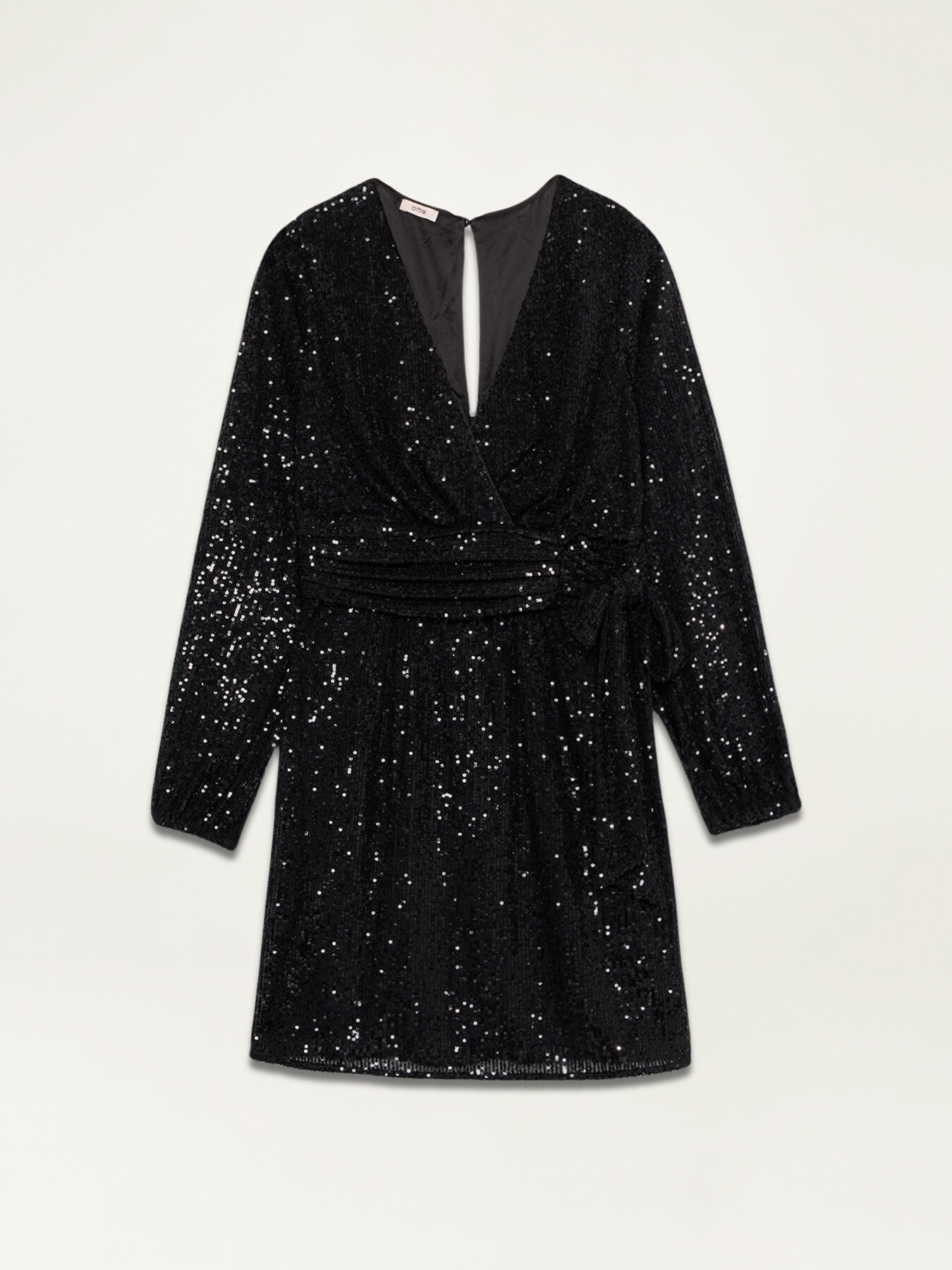 Short sequin dress with long-sleeves image number 4