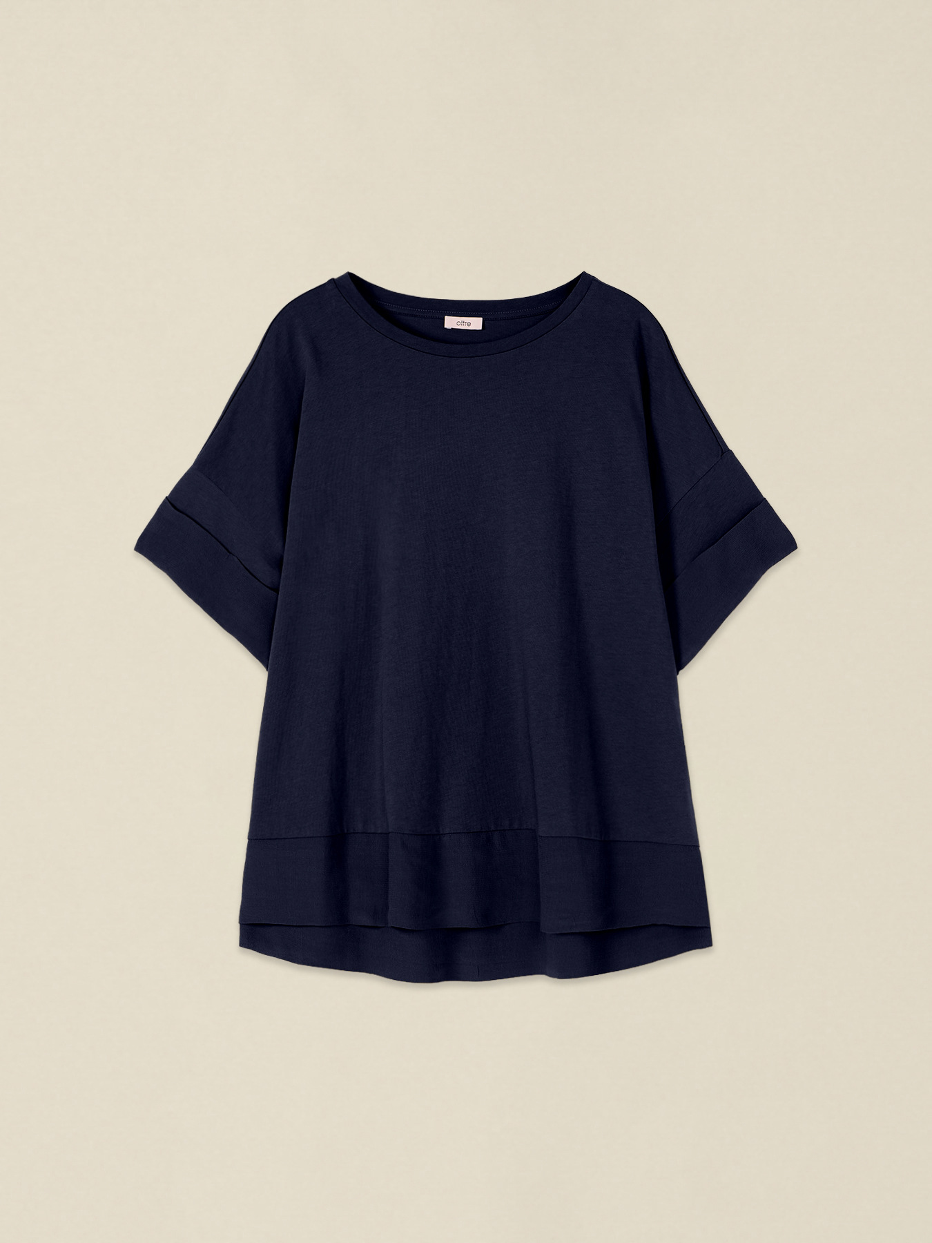 Oversize-T-Shirt aus zwei Materialien image number 0