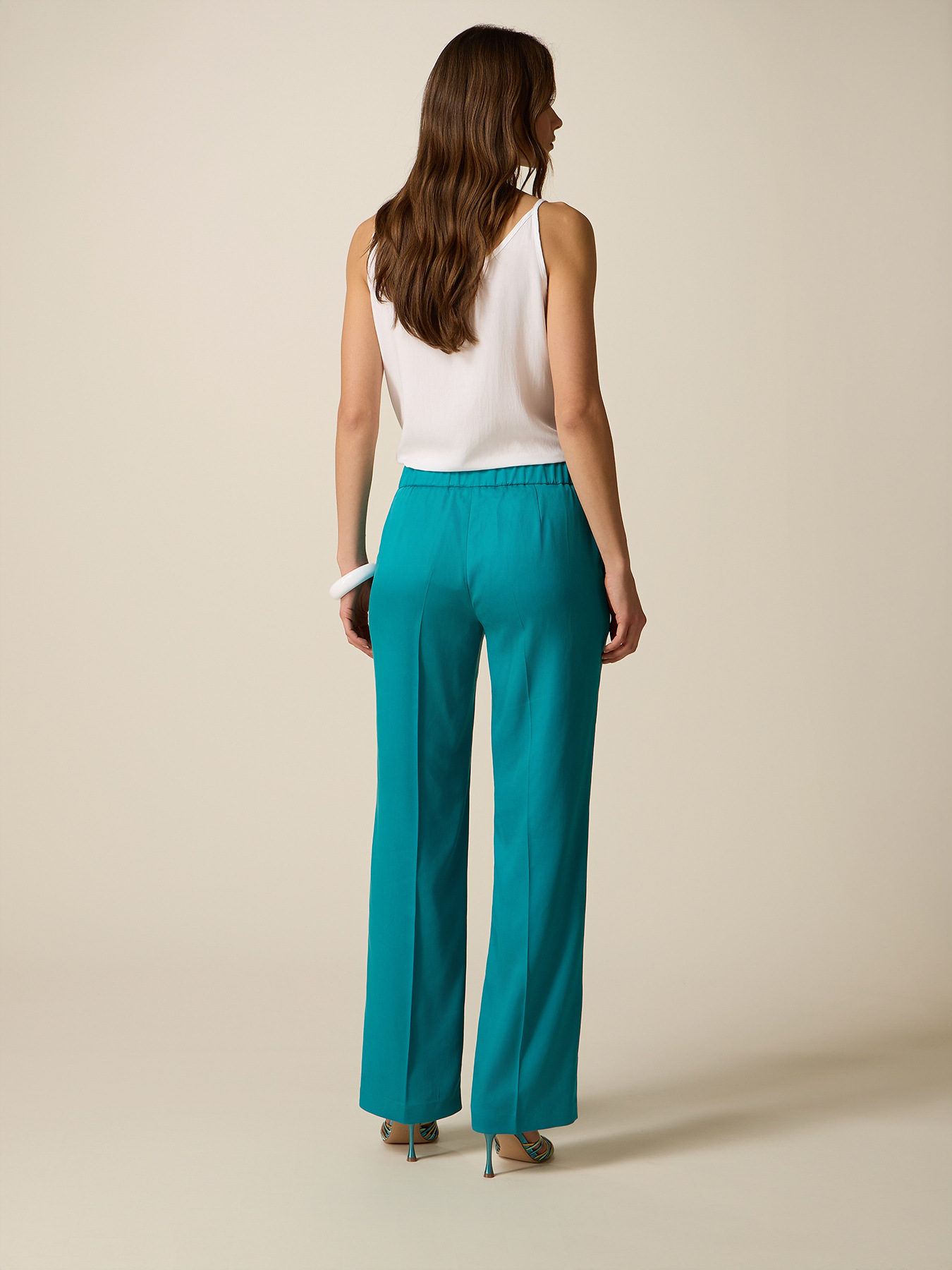 Pantalon palazzo en lyocell image number 1