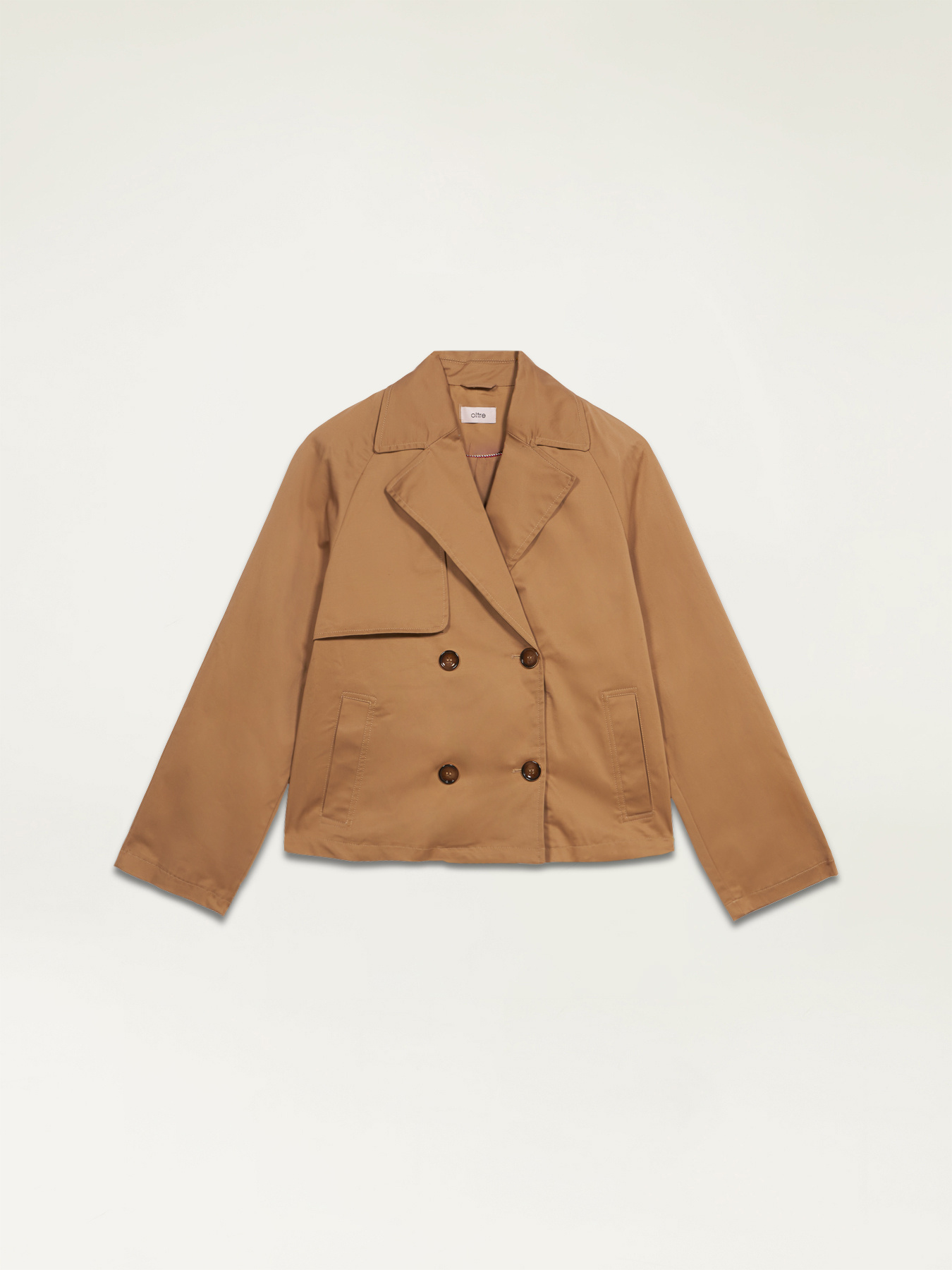 Trench corto doppiopetto in cotone image number 4