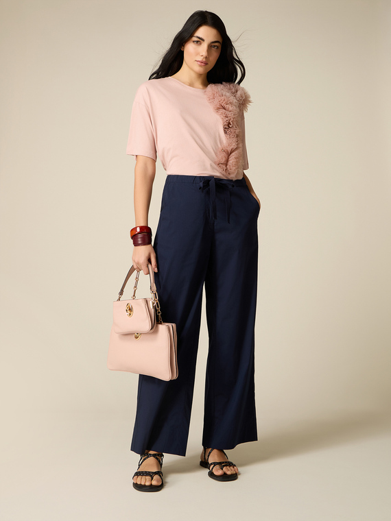 Pantalon palazzo en popeline