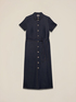 Rochie lungă tip cămașă cu efect de denim image number 4
