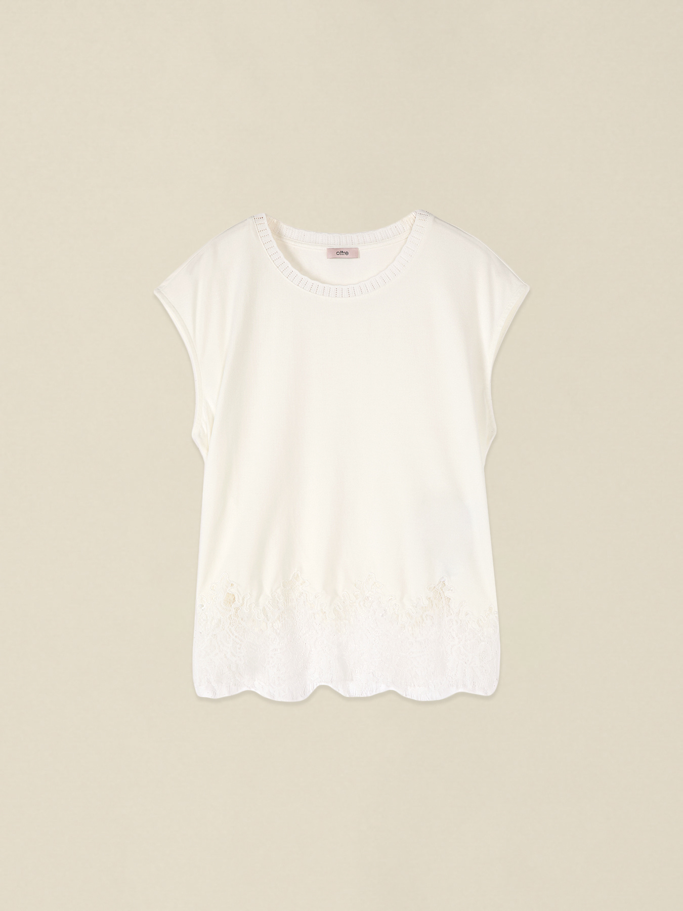 T-shirt with lace insert image number 3