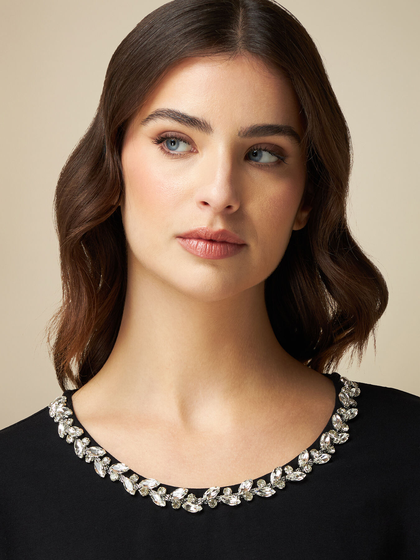 Vestito in felpa con ricamo gioiello image number 3