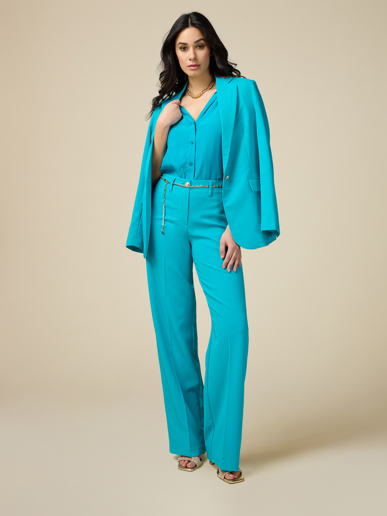 Pantaloni flare in tessuto tecnico image number 1