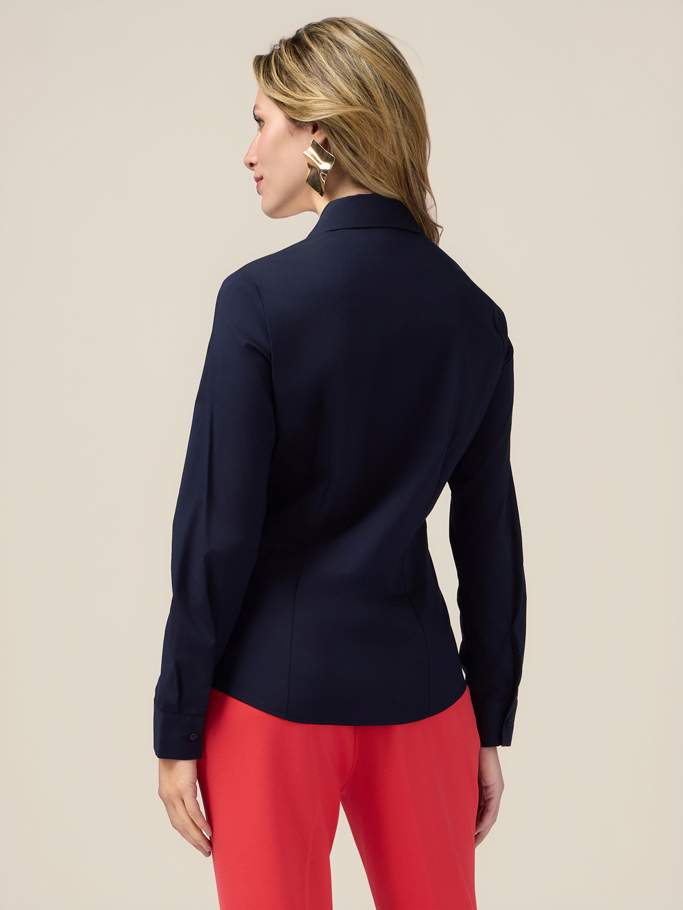 Poplin shirt with hidden closure image number 1